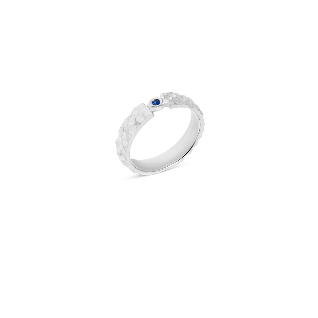 Silver ring with sapphire