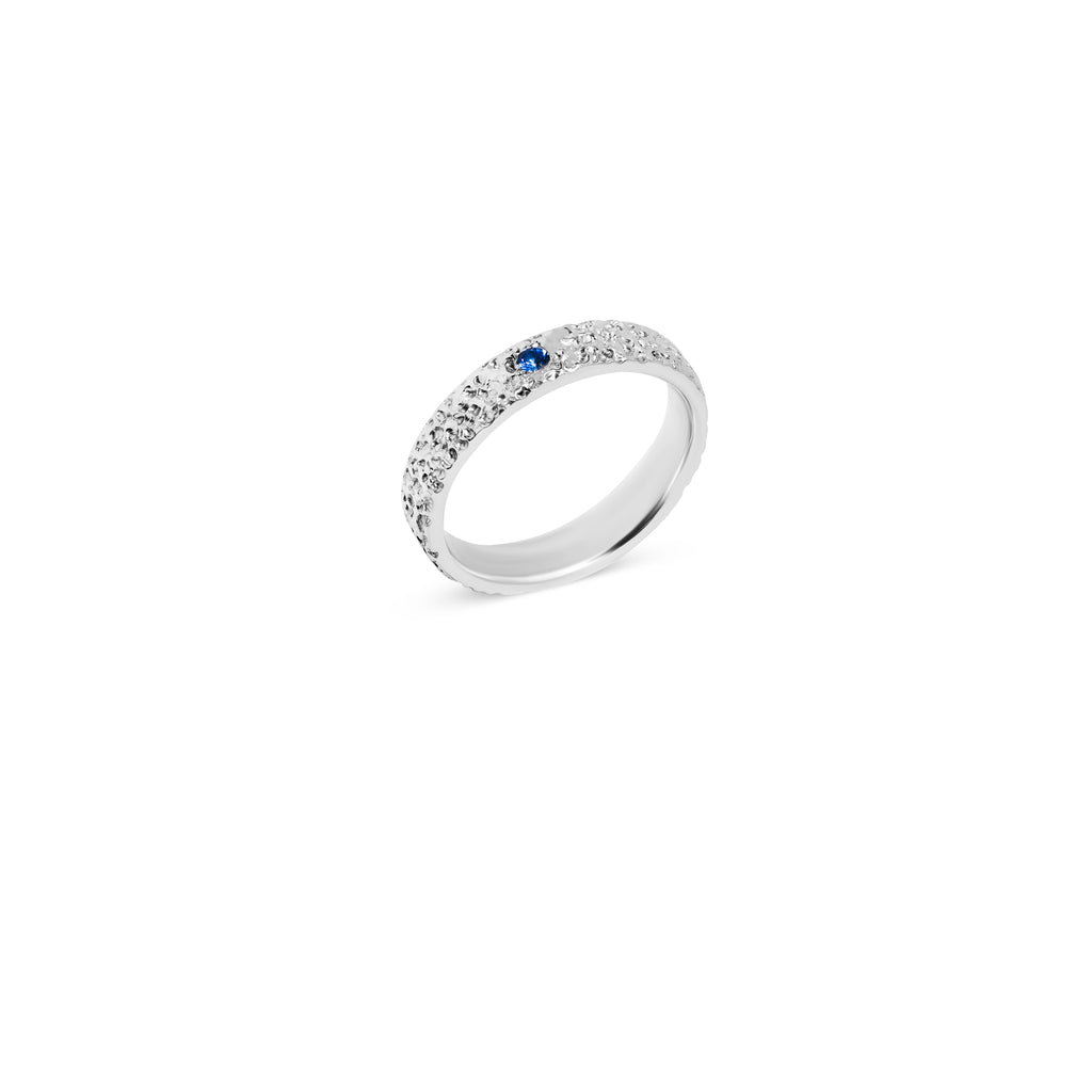 Silver ring with “Lava” texture